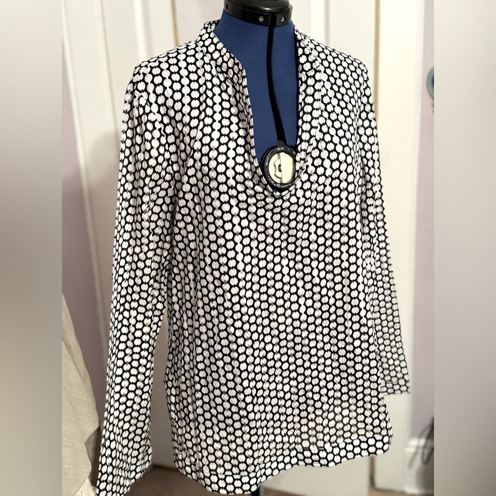 Tory Burch embellished women’s cotton b/w tunic.